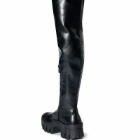 AZALEA WANG BIG STEPPER THIGH HIGH FLATFORM BOOT IN BLACK -Sewing Down South shop azalea wang big stepper thigh high flatform boot in black black 4 4