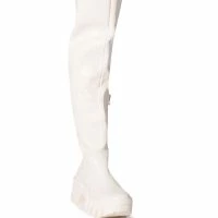 AZALEA WANG BIG STEPPER THIGH HIGH FLATFORM BOOT IN CREAM -Sewing Down South shop azalea wang big stepper thigh high flatform boot in cream cream 3 3