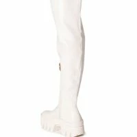 AZALEA WANG BIG STEPPER THIGH HIGH FLATFORM BOOT IN CREAM -Sewing Down South shop azalea wang big stepper thigh high flatform boot in cream cream 4 4