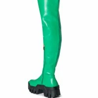 AZALEA WANG BIG STEPPER THIGH HIGH FLATFORM BOOT IN GREEN -Sewing Down South shop azalea wang big stepper thigh high flatform boot in green green 4 4