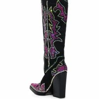 AZALEA WANG BILLINGS EMBELLISHED WESTERN BOOT IN BLACK -Sewing Down South shop azalea wang billings embellished western boot in black black 4 4