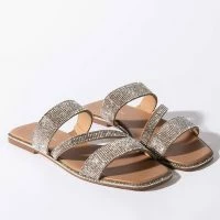 AZALEA WANG BLING ME OUT FLAT SANDAL IN NUDE -Sewing Down South shop azalea wang bling me out flat sandal in nude nude 4 4