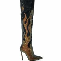 AZALEA WANG BLING OF FIRE STILETTO BOOT IN BLACK -Sewing Down South shop azalea wang bling of fire stiletto boot in black black 4 4