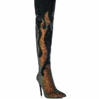 AZALEA WANG BLING OF FIRE STILETTO BOOT IN BLACK -Sewing Down South shop azalea wang bling of fire stiletto boot in black black 5 5