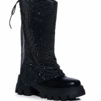 AZALEA WANG BLOOMFIELD EMBELLISHED BOOT IN BLACK -Sewing Down South shop azalea wang bloomfield embellished boot in black black 3 3