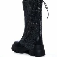 AZALEA WANG BLOOMFIELD EMBELLISHED BOOT IN BLACK -Sewing Down South shop azalea wang bloomfield embellished boot in black black 4 4