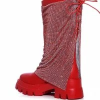 AZALEA WANG BLOOMFIELD EMBELLISHED BOOT IN RED -Sewing Down South shop azalea wang bloomfield embellished boot in red red 4 4