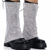 AZALEA WANG BLOOMFIELD EMBELLISHED BOOT IN SILVER