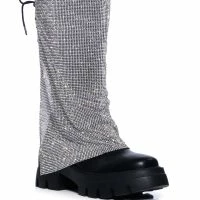 AZALEA WANG BLOOMFIELD EMBELLISHED BOOT IN SILVER -Sewing Down South shop azalea wang bloomfield embellished boot in silver silver 3 3