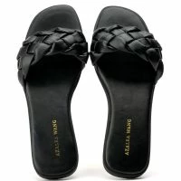 AZALEA WANG LETS GET BRUNCH BRAIDED FLAT SANDAL IN BLACK -Sewing Down South shop azalea wang bodega braided flat sandal in black black 5 5