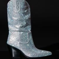 AZALEA WANG BOOSTS SILVER EMBELLISHED WESTERN BOOT -Sewing Down South shop azalea wang boosts silver embellished western boot white 4 4