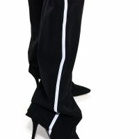 AZALEA WANG TRACK PANT BOOT IN BLACK 14 AZALEA WANG TRACK PANT BOOT IN BLACK -Sewing Down South shop azalea wang boot track pant in sage black black 5 5