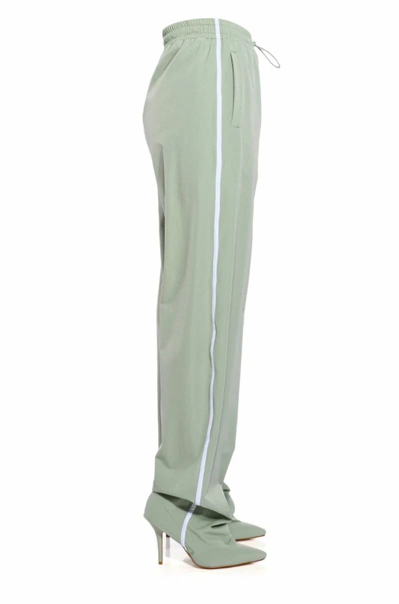 AZALEA WANG TRACK PANT BOOT IN SAGE GREEN 1 AZALEA WANG TRACK PANT BOOT IN SAGE GREEN