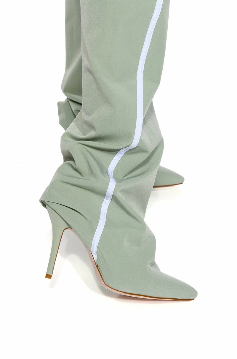 AZALEA WANG TRACK PANT BOOT IN SAGE GREEN 4 AZALEA WANG TRACK PANT BOOT IN SAGE GREEN - Image 4