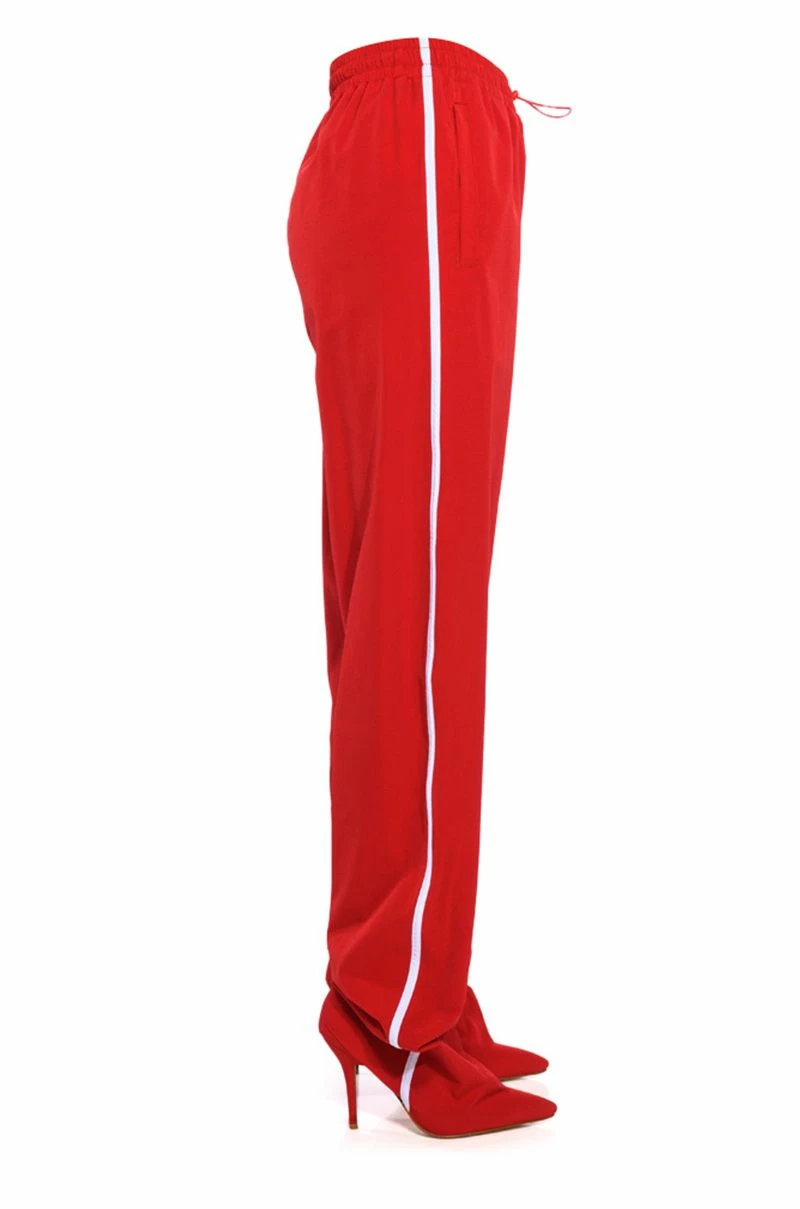 AZALEA WANG TRACK PANT BOOT IN RED 1 AZALEA WANG TRACK PANT BOOT IN RED