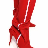 AZALEA WANG TRACK PANT BOOT IN RED 13 AZALEA WANG TRACK PANT BOOT IN RED -Sewing Down South shop azalea wang boot track pant in sage red red 5 5