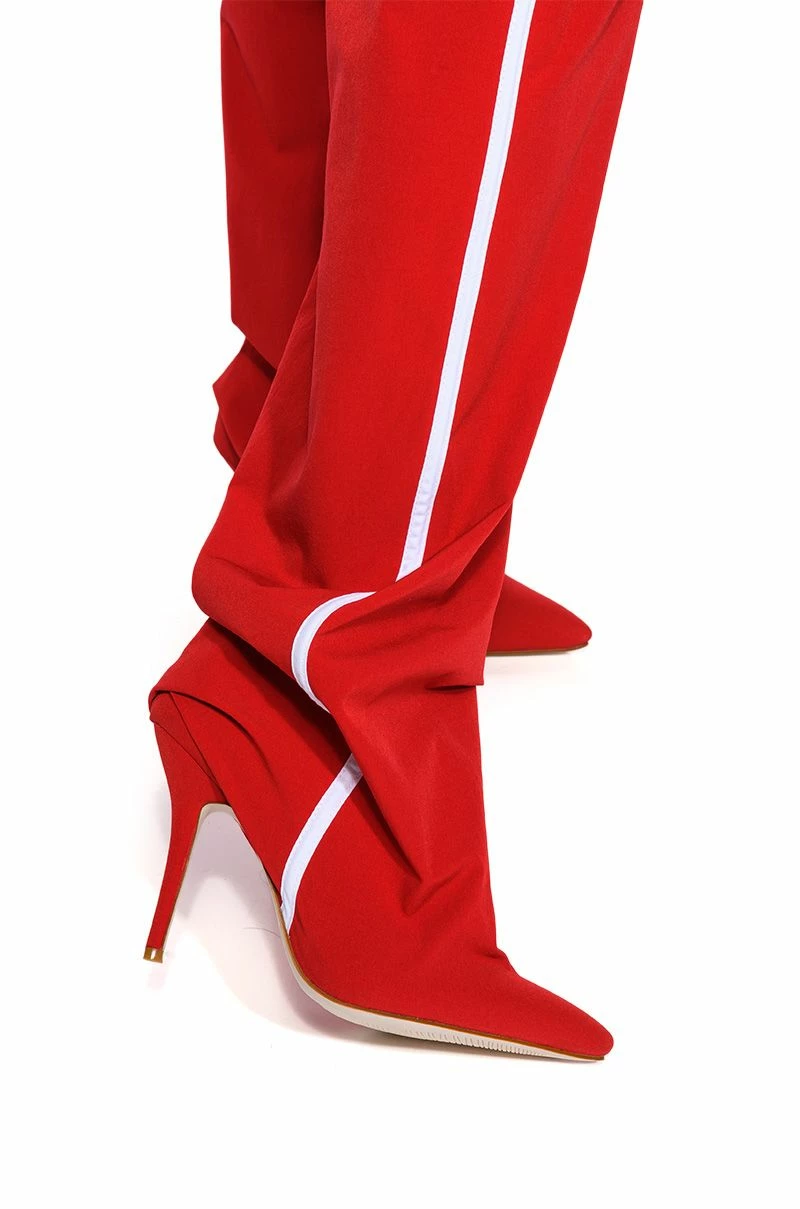 AZALEA WANG TRACK PANT BOOT IN RED 4 AZALEA WANG TRACK PANT BOOT IN RED - Image 4