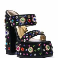 AZALEA WANG BREEZE EMBELLISHED CHUNKY SANDAL IN BLACK 7 AZALEA WANG BREEZE EMBELLISHED CHUNKY SANDAL IN BLACK -Sewing Down South shop azalea wang breeze embellished chunky sandal in black black 3 3
