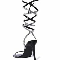 AZALEA WANG BROMLEY STRAPPY SANDAL IN BLACK -Sewing Down South shop azalea wang bromley strappy sandal in black black 4 4 c1