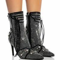 AZALEA WANG BROOKLYN BABY STILETTO BOOTIE IN SILVER