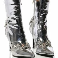 AZALEA WANG BROOKLYN STILETTO BOOTIE IN SILVER -Sewing Down South shop azalea wang brooklyn stiletto bootie in silver silver 1 1