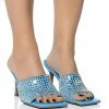 AZALEA WANG BUFFALO EMBELLIHED SANDAL IN TURQUOISE