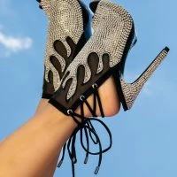 AZALEA WANG BURNING UP STILETTO BOOTIE IN BLACK -Sewing Down South shop azalea wang burning up stiletto bootie in black black 1 1 c1