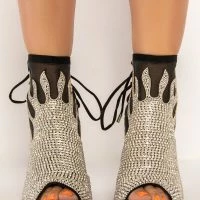 AZALEA WANG BURNING UP STILETTO BOOTIE IN BLACK -Sewing Down South shop azalea wang burning up stiletto bootie in black black 3 3