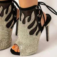 AZALEA WANG BURNING UP STILETTO BOOTIE IN BLACK -Sewing Down South shop azalea wang burning up stiletto bootie in black black 5 5