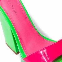 AZALEA WANG BUTTERSCOTCH COLOR BLOCKED SANDAL IN GREEN -Sewing Down South shop azalea wang butterscotch color blocked sandal in green green 5 5