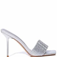 AZALEA WANG CAILY SILVER STILETTO MULE -Sewing Down South shop azalea wang caily silver stiletto mule silver 2 2 c1