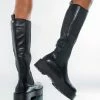 AZALEA WANG CAN'T RAIN ON ME FLATFORM BOOT IN BLACK