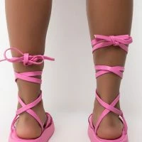 AZALEA WANG CATCHING FLIGHTS FLATFORM SANDAL IN PINK -Sewing Down South shop azalea wang catching flights flatform sandal in pink pink 4 4