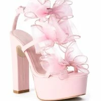 AZALEA WANG CATERINA CHUNKY SANDAL WITH BOW IN PINK -Sewing Down South shop azalea wang caterina chunky sandal with bow in pink pink 3 3