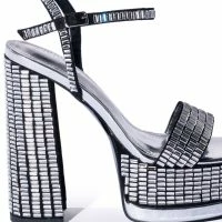 AZALEA WANG CATRIONA CHUNKY EMBELLISHED SANDAL IN SILVER -Sewing Down South shop azalea wang catriona chunky embellished sandal in silver silver 5 5