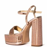 AZALEA WANG CATRIONA EMBELLISHED CHUNKY SANDAL IN CHAMPAGNE -Sewing Down South shop azalea wang catriona embellished chunky sandal in champagne champagne 4 4