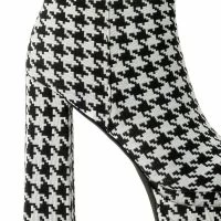 AZALEA WANG CAYENNE HOUNDSTOOTH CHUNKY BOOTIE IN BLACK WHITE -Sewing Down South shop azalea wang cayenne houndstooth chunky bootie in black white black white 5 5 c1