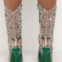 AZALEA WANG CENTER OF ATTENTION WESTERN STILETTO BOOTIE IN GREEN -Sewing Down South shop azalea wang center of attention stiletto bootie in green green 4 4