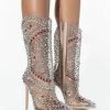 AZALEA WANG CENTER OF ATTENTION WESTERN STILETTO BOOTIE IN NUDE