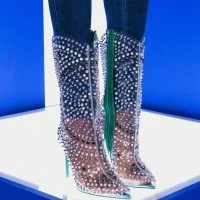 AZALEA WANG CENTER OF ATTENTION WESTERN STILETTO BOOTIE IN GREEN -Sewing Down South shop azalea wang center of attention western stiletto bootie in green green 1 1