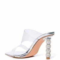 AZALEA WANG CHANTAL EMBELLISHED STILETTO SANDAL IN SILVER -Sewing Down South shop azalea wang chantal embellished stiletto sandal in silver silver 4 4