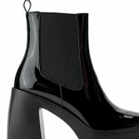 AZALEA WANG CHERRY CHUNKY BOOTIE IN BLACK -Sewing Down South shop azalea wang cherry chunky bootie in black black 5 5