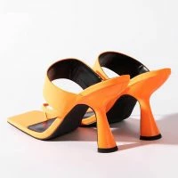 AZALEA WANG CITY DREAMS CHUNKY SANDAL IN ORANGE -Sewing Down South shop azalea wang city dreams chunky sandal in orange orange 5 5