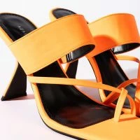 AZALEA WANG CITY DREAMS CHUNKY SANDAL IN ORANGE -Sewing Down South shop azalea wang city dreams chunky sandal in orange orange 6 6