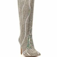 AZALEA WANG CLASSY RHINESTONE ENCRUSTED STILETTO BOOT IN SILVER -Sewing Down South shop azalea wang classy rhinestone encrusted stiletto boot in silver silver 3 3