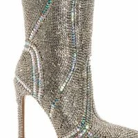 AZALEA WANG CLASSY RHINESTONE ENCRUSTED STILETTO BOOT IN SILVER -Sewing Down South shop azalea wang classy rhinestone encrusted stiletto boot in silver silver 5 5