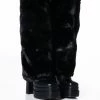 AZALEA WANG COCO FUR FOLD OVER BOOT IN BLACK
