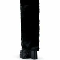 AZALEA WANG COCO FUR FOLD OVER BOOT IN BLACK -Sewing Down South shop azalea wang coco fur fold over boot in black black 4 4