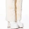 AZALEA WANG COCO FUR FOLD OVER BOOT IN WHITE