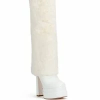 AZALEA WANG COCO FUR FOLD OVER BOOT IN WHITE -Sewing Down South shop azalea wang coco fur fold over boot in white white 3 3
